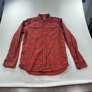 Stio Shirt Mens Medium Red Plaid Miter Lightweight Flannel Long Sleeve Hiking